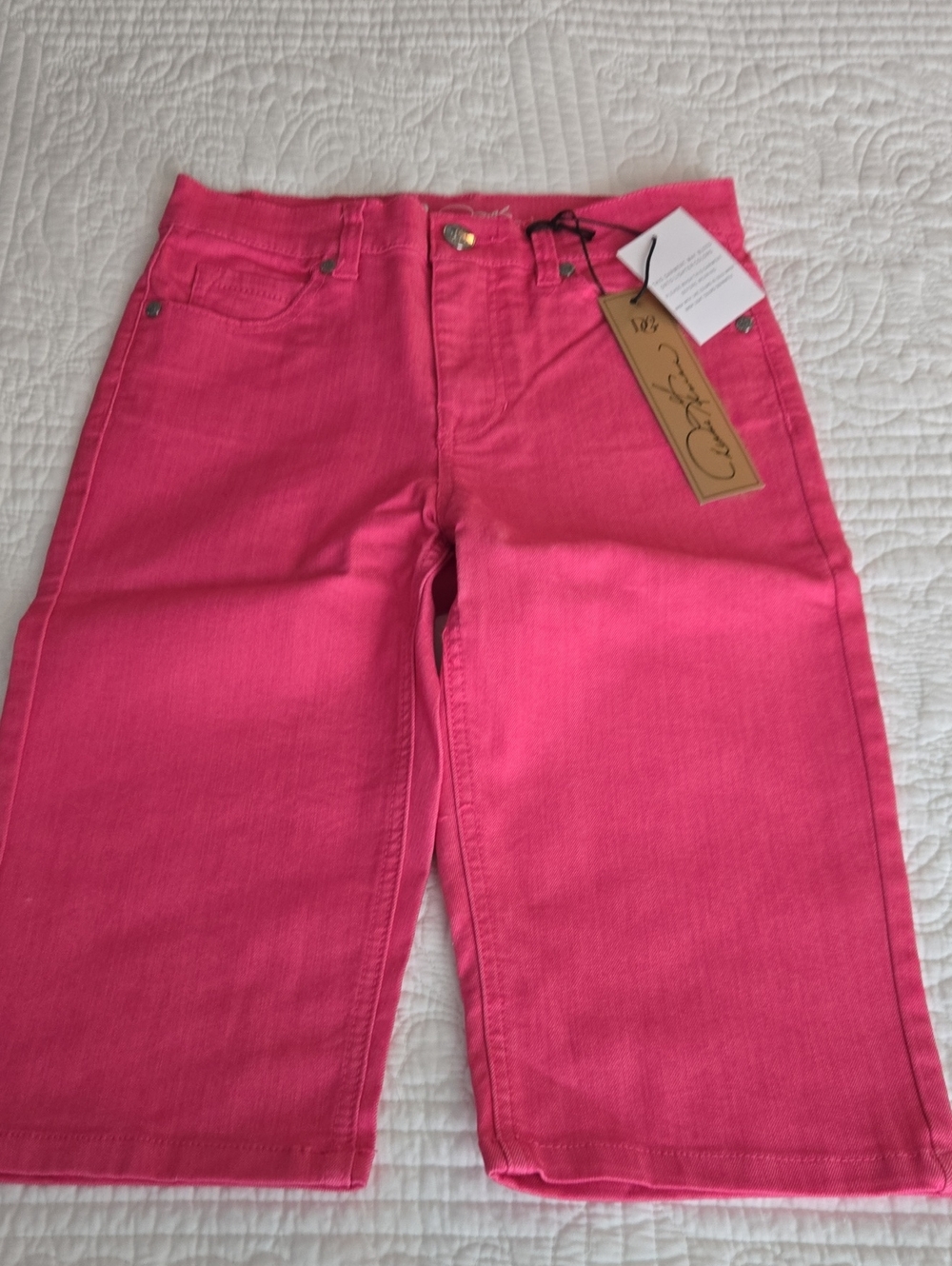 DG2 Vibrant Pink Straight-Leg Calf Length Jeans
